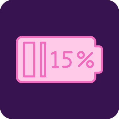 Pil Yüzdesi simgesi, vektör illüstrasyonu