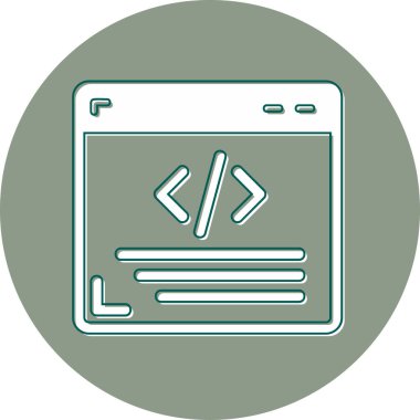 Web Programlama simgesinin basit vektör illüstrasyonu