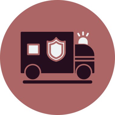 Polis Van simgesi vektör illüstrasyonu