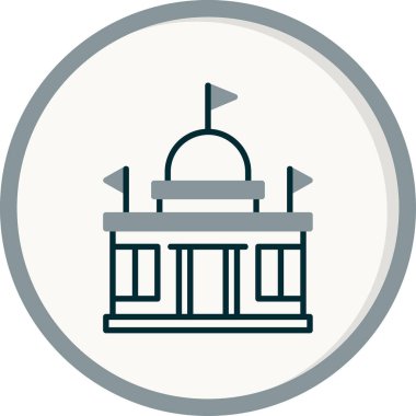 Elçilik binası ikon vektör illüstrasyonu