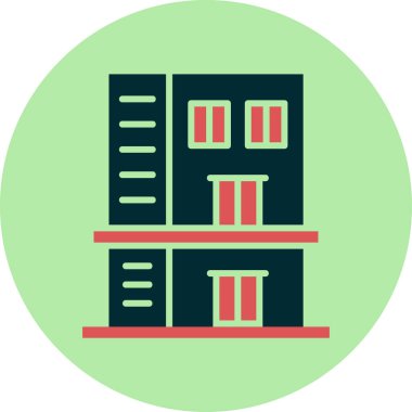 Ofis binası Web simgesi basit illüstrasyon