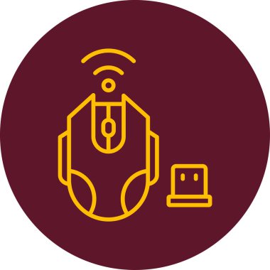 kablosuz fare ağ simgesi vektör çizimi