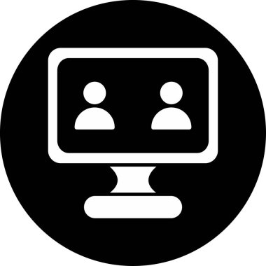 Ana hatlı biçim vektör illüstrasyon tasarımında konferans simgesi