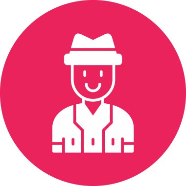 Şapkalı neşeli adam, neşeli avatar ikonu