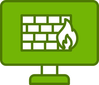 Güvenlik duvarı. Web simgesi vektör illüstrasyonu