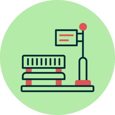 Tren durağı. Web simgesi basit illüstrasyon 