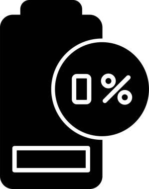 Pil Yüzdesi simgesi, vektör illüstrasyonu