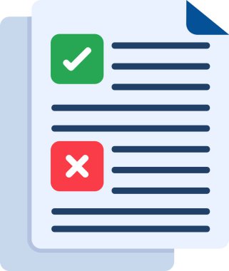 Web arayüzleri için hazırlanmış bir kontrol listesi için simge illüstrasyonu.