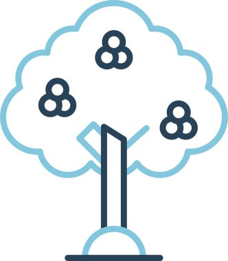 Ardıç ağacı simgesi vektör illüstrasyonu