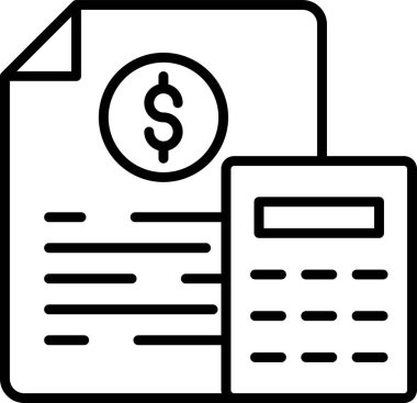 Basit muhasebe düz simgesi vektör illüstrasyonu.