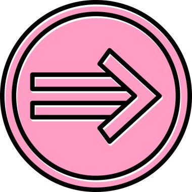 Sağ Ok simgesi, vektör illüstrasyonu 