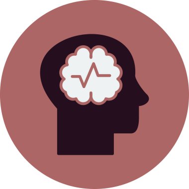 Beyin ikonu vektör illüstrasyonu. Sara nöbeti. 