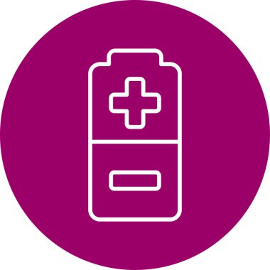 Çevrimiçi kullanım için minimalist soyut bir formda pil simgesi.