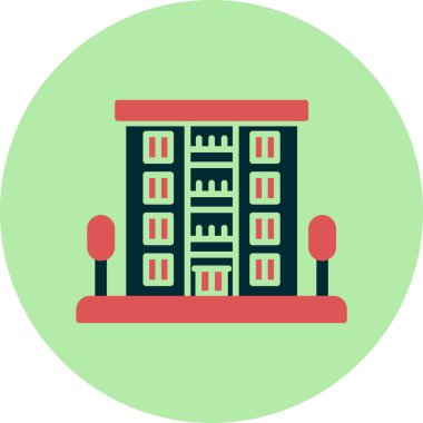 Daire binası simgesi, vektör illüstrasyonu basit tasarım