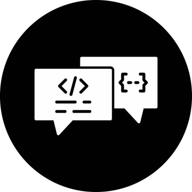 Web arayüzü için bir sohbet simgesinin vektör illüstrasyonu.