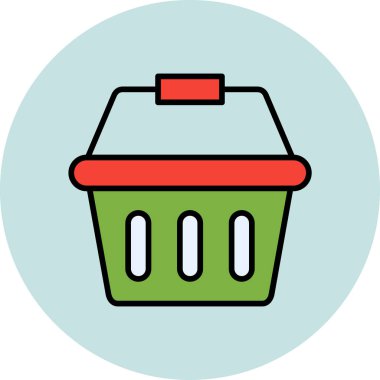 Alışveriş sepeti ikonu vektör illüstrasyonu