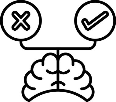 Karar verme ikonu. vektör illüstrasyonu