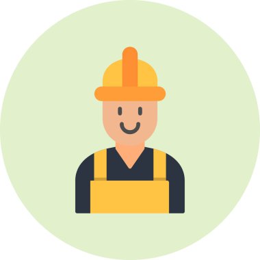 İşçi. Web simgesi basit illüstrasyon 