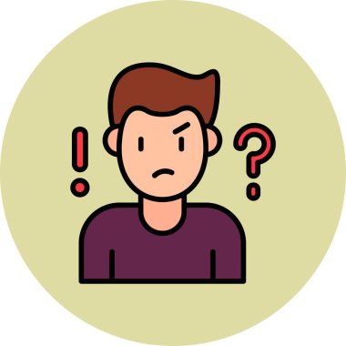 Şüphe web simgesi vektör illüstrasyonu