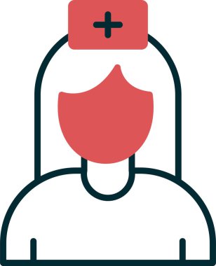 Hemşire hanım. Web simgesi basit illüstrasyon