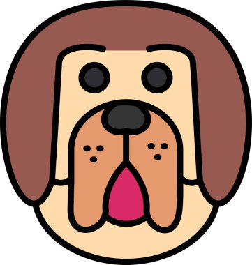 Tibetli Mastiff köpek kafası ikon vektör çizimi 