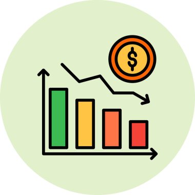 Kayıp grafiği. Web simgesi basit illüstrasyon