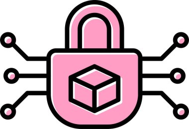 Web arayüzü için soyut renk vektörü şifreleme simgesi