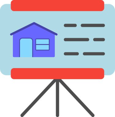 sunum simgesi, vektör illüstrasyonu basit tasarım