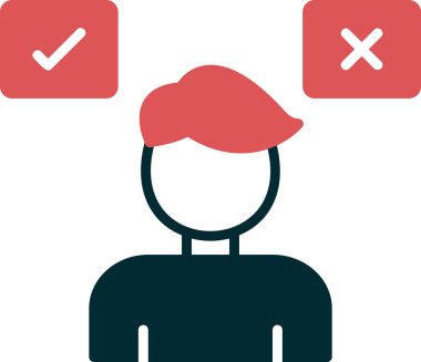 Karar verme ikonu. vektör illüstrasyonu