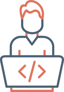 Kodlama. Web simgesi basit illüstrasyon