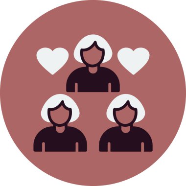 kadın topluluk web simgesi, basit vektör illüstrasyonu