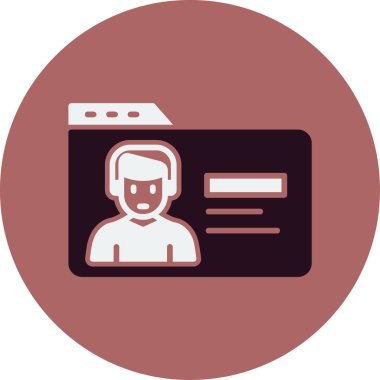 Basit web profili simgesi, vektör illüstrasyonu