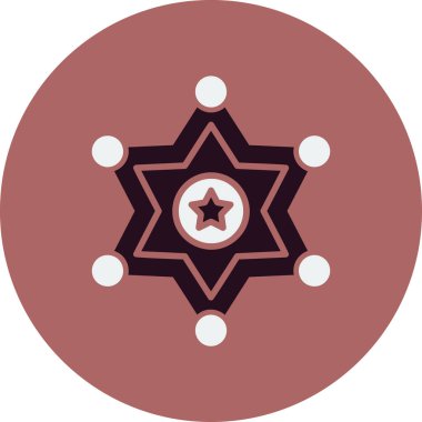 Şerif rozet simgesi, vektör illüstrasyonu