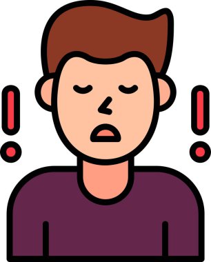 Endişe. Web simgesi basit illüstrasyon