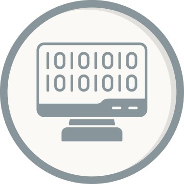 İkili Kod, Web simgesi basit illüstrasyon