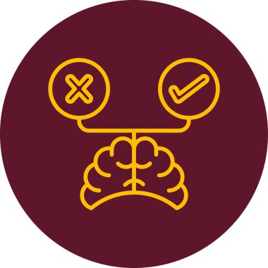 Karar verme ikonu. vektör illüstrasyonu