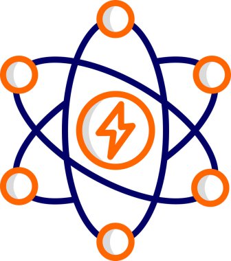 Atom Enerjisi Ağ ikonu vektör çizimi