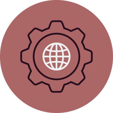 global internet ağı. Web simgesi basit illüstrasyon