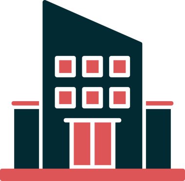 Şehir binası simgesi, vektör illüstrasyonu basit tasarım