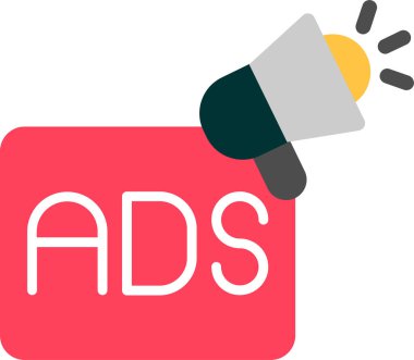 Basit reklam simgesi, vektör illüstrasyonu