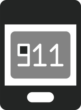 911 çağrısı. Web simgesi basit illüstrasyon