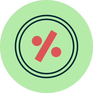 İndirim simgesinin vektör illüstrasyonu, yüzde