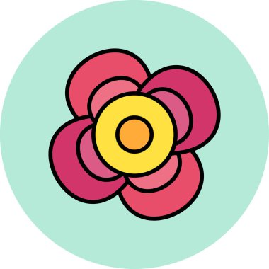 Bir çiçek simgesinin vektör illüstrasyonu