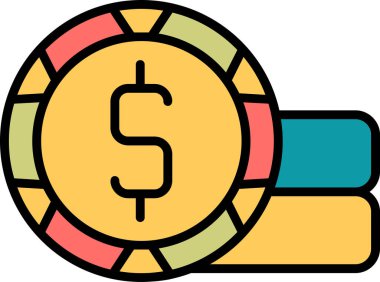 Bozuk para simgesi, vektör illüstrasyonu basit tasarım