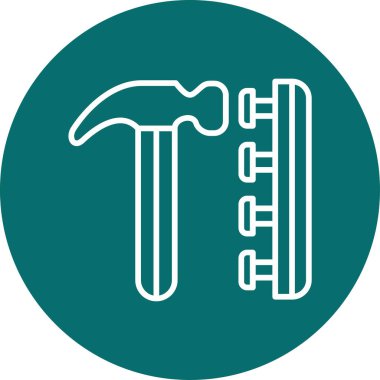 Çekiç ağı simgesi, basit vektör illüstrasyonu 