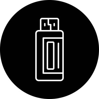 Pen Drive 'da. Web simgesi basit illüstrasyon 