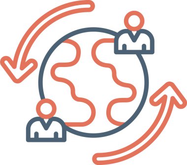 Göç. Web simgesi basit illüstrasyon 