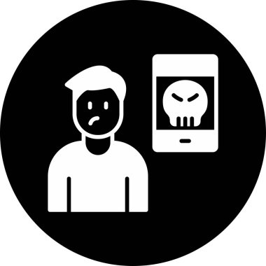 Siber zorbalık web simgesi vektör illüstrasyonu