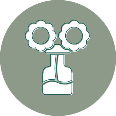Çiçekli vazo. Web simgesi basit illüstrasyon