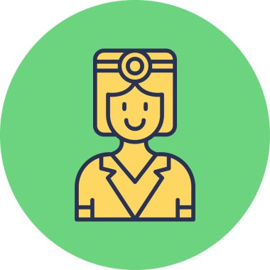 Kadın bir doktor. Web simgesi basit illüstrasyon